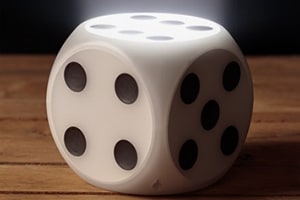 Dice shaped LED lamp with dimmable settings.