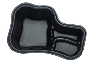 An example of a preformed pond liner tray.